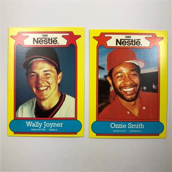 1988 OZZIE SMITH; Cardinals and WALLY JOYNER; Angels Baseball Trading Cards*Red Sox