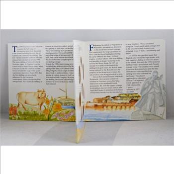 1990 Guernsey Brilliant Uncirculated Coin Collection*Eight Beautiful Coins Set in Tri-fold Story Board