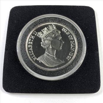 1991 Isle of Man Proof Silver 1 Crown Norwegian Forest Cat Commemorative Coin*In Protective Capsule