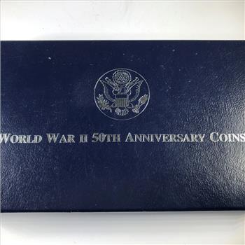 1992 World War II Commemorative 2 Coin Set Silver Dollar Half Dollar High Grade Coins