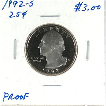 1992-S Proof Washington Quarter*Deep Cameo