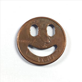 1994-D Lincoln Head Memorial Cent Made into a Smiley Face