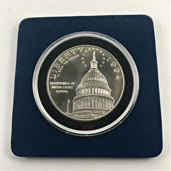 1994-D US Capitol Bicentennial Commemorative Uncirculated Silver Dollar*In Protective Capsule/Packaging
