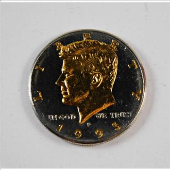1995-P Platinum and Gold Highlighted Kennedy Half Dollar