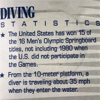1996 USA Olympic Sports Medallion*Diving*1.5