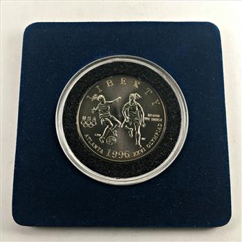1996-S Atlanta Olympics-Soccer Commemorative Uncirculated Half Dollar*In Protective Capsule