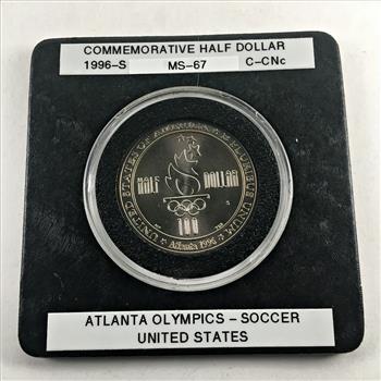 1996-S Atlanta Olympics-Soccer Commemorative Uncirculated Half Dollar*In Protective Capsule