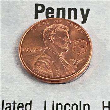 1998-D Lincoln Head Memorial Cent Counter-Stamped with Kennedy Bust*History Repeats Itself