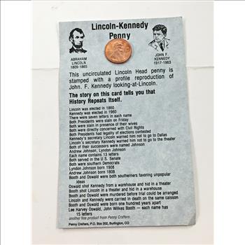 1998-D Lincoln Head Memorial Cent Counter-Stamped with Kennedy Bust*History Repeats Itself