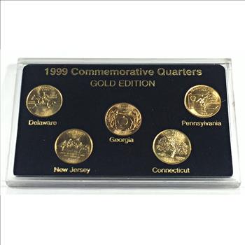 1999 24K Gold Layered Statehood Commemorative Quarters Collection*In Custom Holder