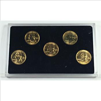 1999 24K Gold Layered Statehood Commemorative Quarters Collection*In Custom Holder