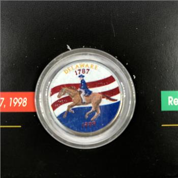 1999 Delaware Colorized Quarter P&D Mint Mark Sets in High Grade Uncirculated Condition