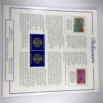 1999 Delaware State Quarter and Stamp Set High Grade Uncirculated P&D Mint Marks