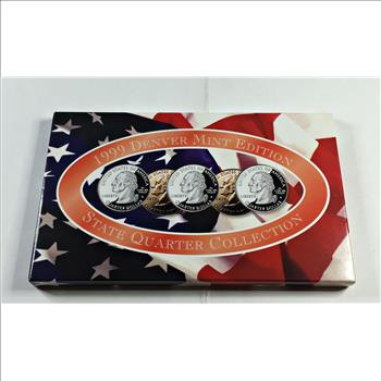 1999 Denver Mint Edition State Quarter Collection*Set of Five Quarters in Custom Holder and Box