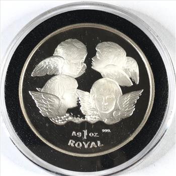 1999 Gibraltar Proof Silver 1 Royal*One Ounce .999 Fine Silver*Four Cherubs