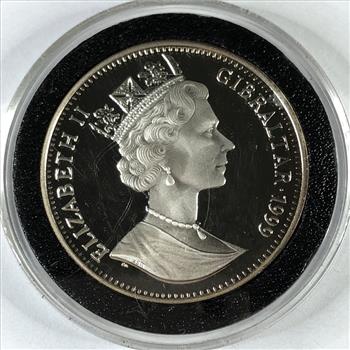 1999 Gibraltar Proof Silver 1 Royal*One Ounce .999 Fine Silver*Four Cherubs