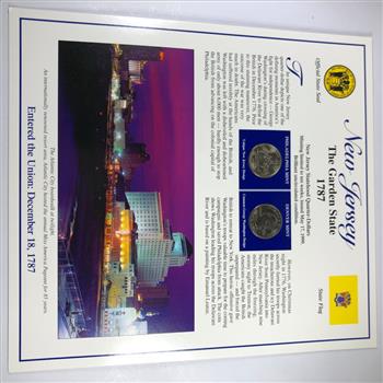 1999 New Jersey State Quarter and Stamp Set High Grade Uncirculated P&D Mint Marks