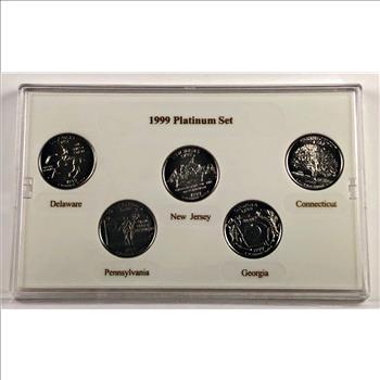 1999 Platinum Edition Platinum Layered State Quarters Brilliant Uncirculated Set