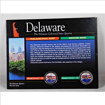 1999-P & D Colorized Delaware Commemorative Quarters*Encased in ...