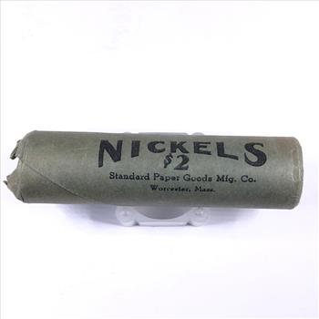 $2 Roll of Jefferson Nickels*Tube is Marked 1963-P*We Have Not Researched This Roll