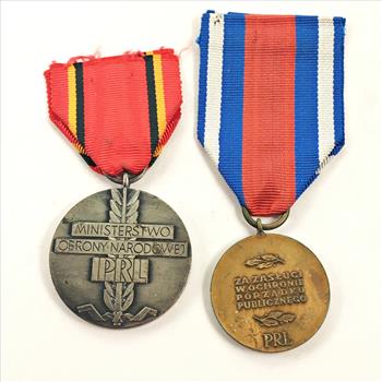(2) Soviet Era Polish Medals for Merit in Protection of Public Order and Medal for Participation in the Battle of Berlin