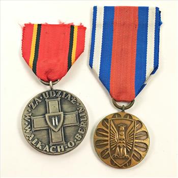 (2) Soviet Era Polish Medals for Merit in Protection of Public Order and Medal for Participation in the Battle of Berlin