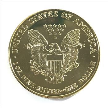 2000 24K Gold Layered and Colorized American Silver Eagle*1oz .999 Fine Silver