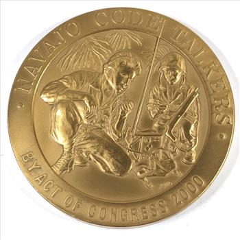 2000 Navajo Code Talkers; USMC WWII Commemorative Bronze Medallion*Approx. 9oz.*3
