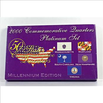 2000 Platinum Layered Commemorative State Quarters Set*Millennium Edition*In Original Packaging