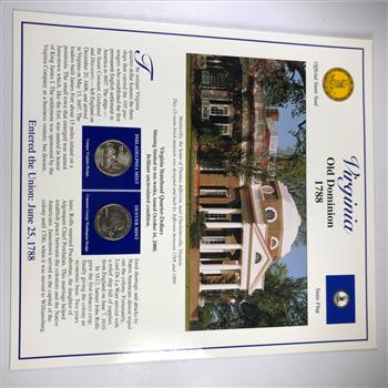2000 Virginia State Quarter and Stamp Set High Grade Uncirculated P&D Mint Marks