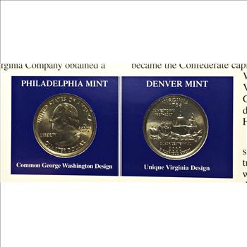 2000-D & P West Virginia Commemorative State Quarters*Uncirculated with 3 Stamps*Encased in 9