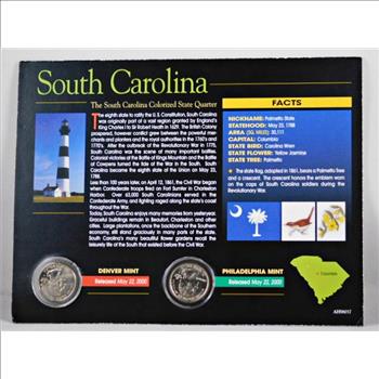 2000-P & D Colorized South Carolina State Commemorative Quarters*On 6.5