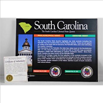 2000-P & D Colorized South Carolina State Commemorative Quarters*On 6.5