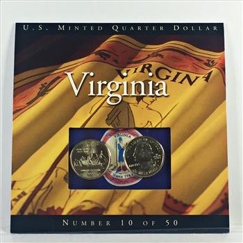 2000-P & D Virginia Uncirculated Commemorative State Quarters in a Tri-fold Story Board