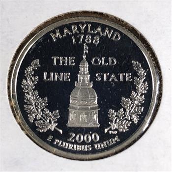 2000-S Proof Silver Maryland State Commemorative Washington Quarter*Deep Cameo