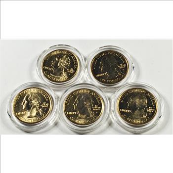 2001 24K Gold Layered Commemorative State Quarters*High Grade*In Protective Capsules