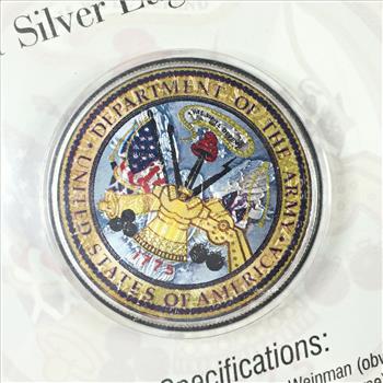 2001 Colorized American Silver Eagle*US Army Tribute*1oz .999 Fine Silver*In Portfolio