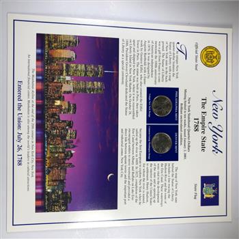 2001 New York State Quarter and Stamp Set High Grade Uncirculated P&D Mint Marks