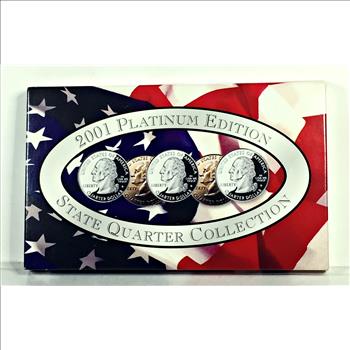 2001 Platinum Layered Edition State Quarter Collection*In Custom Holder & Original Packaging