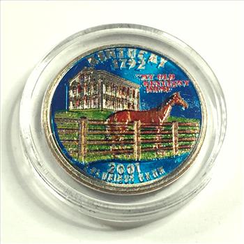 2001-D Colorized Kentucky State Commemorative Quarter*Specialized Coloring*In Protective Capsule