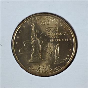 2001-P 23K Gold Layered New York State Commemorative Quarter*High Grade