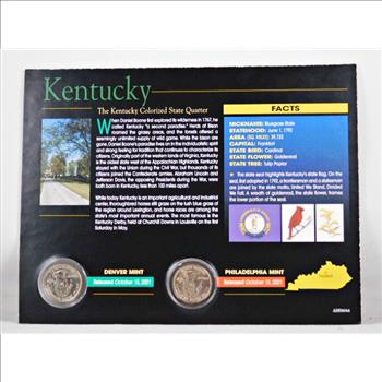 2001-P & D Colorized Kentucky State Commemorative Quarters*On 6.5