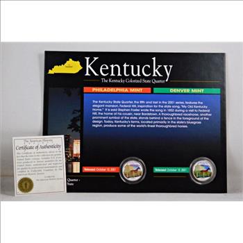 2001-P & D Colorized Kentucky State Commemorative Quarters*On 6.5