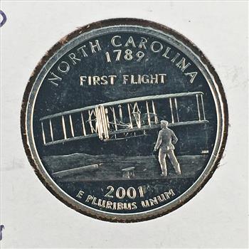 2001-S Proof Silver North Carolina Commemorative Washington Quarter*DCAM