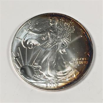 2002 American Silver Eagle*1oz .999 Fine Silver*Rainbow Tone