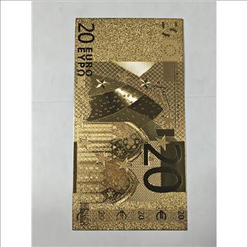2002 Gold Foil Twenty (20) Euro Replica Note*New in Protective Sleeve