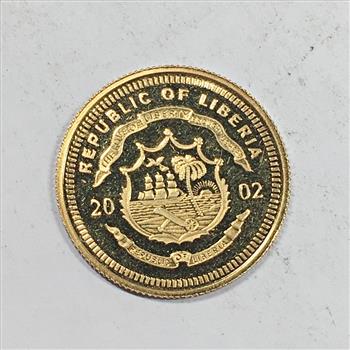 2002 Liberia Gold Layered Andrew Jackson $50 Coin*Proof