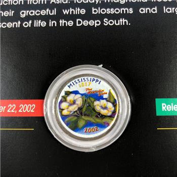 2002 Mississippi Colorized Quarter P&D Mint Mark Sets in High Grade Uncirculated Condition
