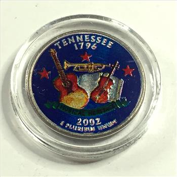 2002-D Colorized Tennessee State Commemorative Quarter*Specialized Coloring*In Protective Capsule