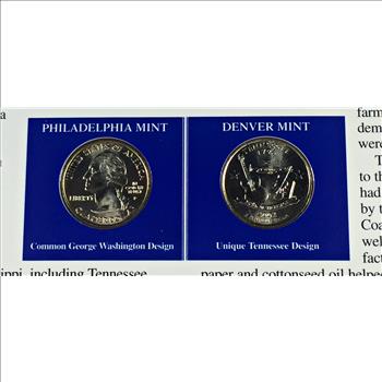 2002-D & P Tennessee Commemorative State Quarters*Uncirculated with 2 Stamps*Encased in 9